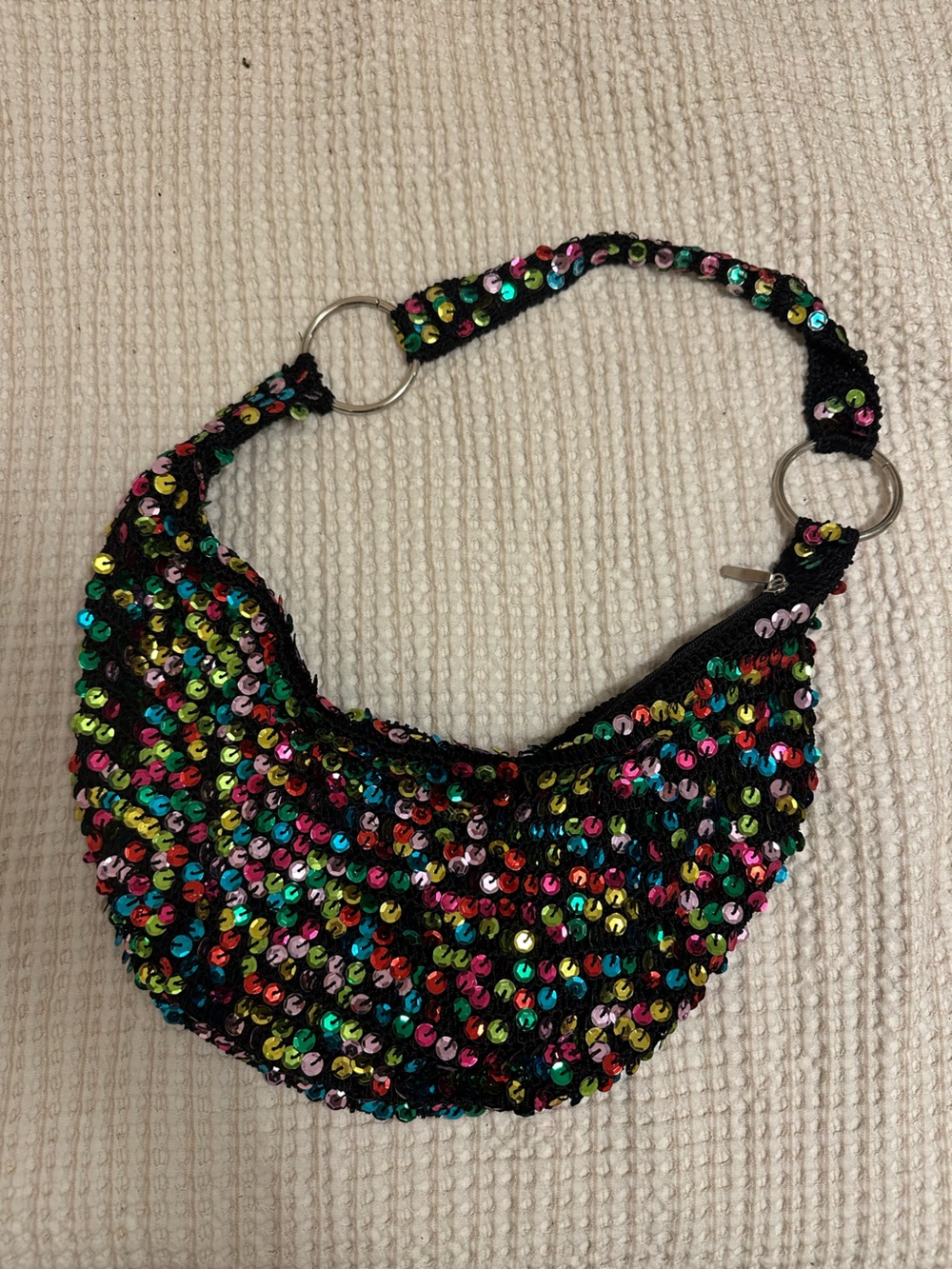 Colorful Sequins Slouchy Shoulder Bag